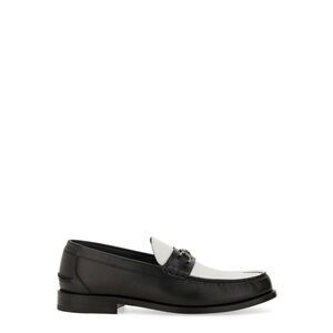 VERSACE Medusa Buckle Leather Loafers Men WHITE Moccasins